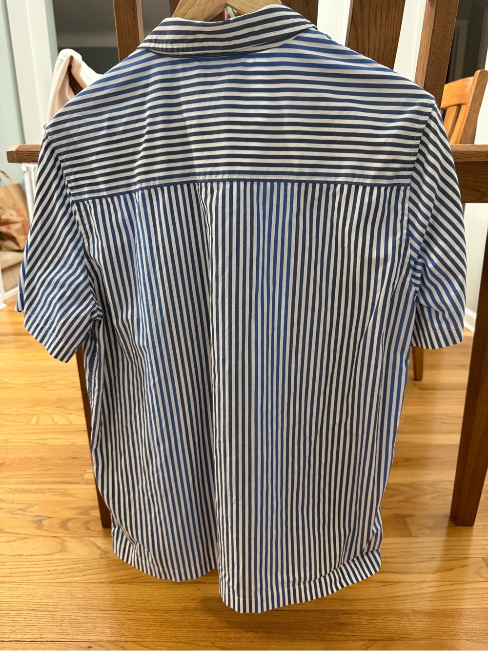 Kith Blue & White Striped Short-Sleeve Shirt with Pocket Embroidery - Picture 5 of 5